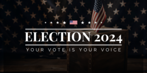 Wooden Ballot Box with an American Flag, Stars in the Background, and "election 2024: Your Vote is Your Voice" Text Highlights How Influential Personalities Can Shape Election Rhetoric.
